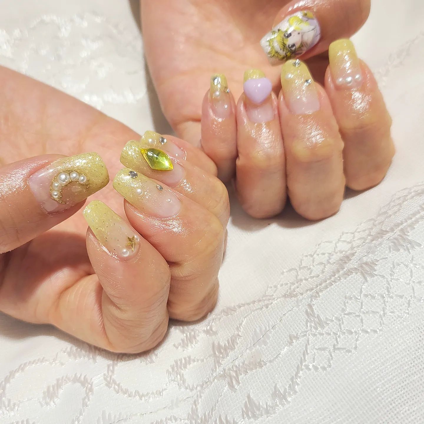 シュガシュガルーンのバニラちゃんネイル Emu Salon エムサロン 高崎 伊勢崎 前橋の美容室 ネイル アイラッシュサロン ドリュー ジル